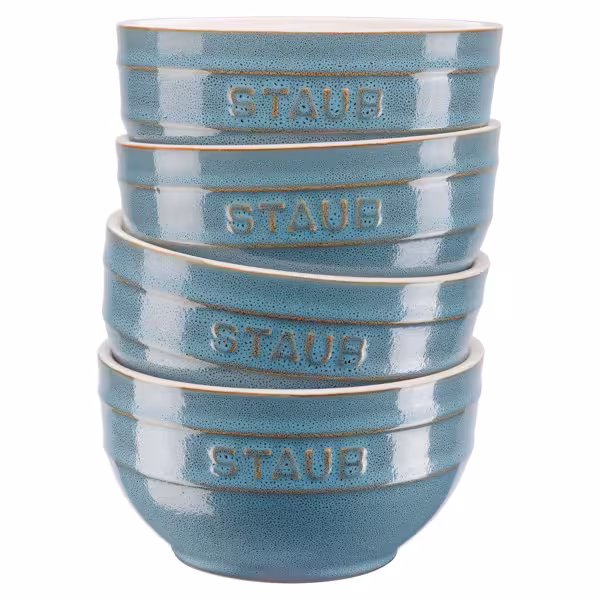 STAUB | CERAMIQUE - Kommenset, 4 stuks - Ø 120mm - Keramiek - Antiek turquoise