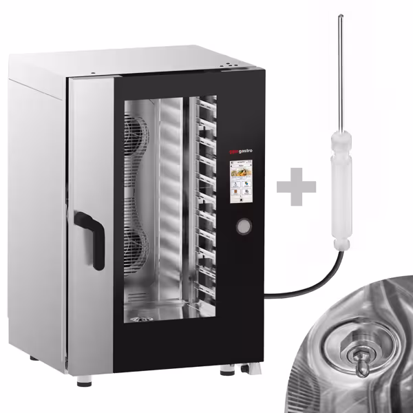 Elétrico-Forno combinado - Táctil - 11 GN 1/1 - incl. Sistema de lavagem & Sonda de temperatura