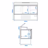 Balcão de preparação de alimentos (GN) - 1,46 x 0,7 m - com 2 portas e 2 gavetas 1/2 e 1/3