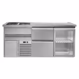 Balcão frigorífico para cerveja PREMIUM PLUS - 1950x700mm - 1 porta de vidro & 3 gavetas