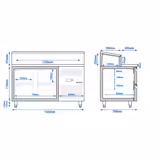 Hűtött előkészítő asztal PREMIUM - 1360x700 mm - 4 fiókos - GN 1/3 7x feltéthűtő