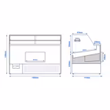 Serve Over Counter - 1580x910mm - double glazing - black front - LED lighting - capacity 230 litres