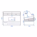 Serve Over Counter - 1580x910mm - double glazing - black front - LED lighting - capacity 230 litres