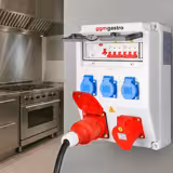 Rozdzielnica elektryczna - 3x 230V, 1x 16A & 1x 32A gniazda Schuko + CEE - z wyłącznikiem różnicowoprądowym(RCD 30mA) - IP54/IP44 - ścienna