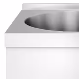 Lave-mains - Acier inoxydable - avec commande fémorale (raccordements eau froide & eau chaude)