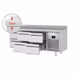 Koelwerkbank PREMIUM PLUS - 1960x600mm - met 6 lades - opstand