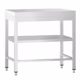 Edelstahl Arbeitstisch PREMIUM - 600x600mm - mit Grundboden & Verstrebung