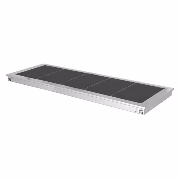 Commercial Drop-in Hot Plate - Stainless Steel - with Ceramic Glass Surface - 1800mm - 5x GN 1/1 - 2.25 kW
