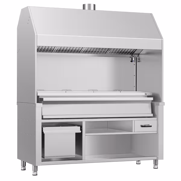 Kolgrill BERLIN - 1760mm - Rostfritt stållook