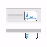 Lavello armadiato ECO - in acciaio inox - 1400x600mm - 2 vasche