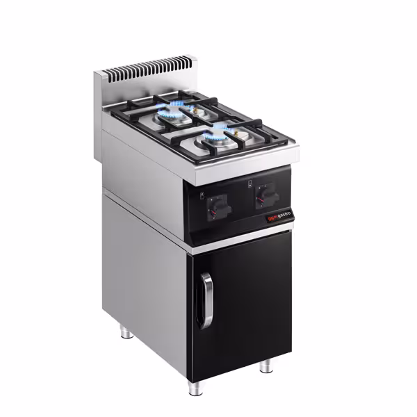 Gasherd - 10 kW - 2 Brenner - inkl. Unterbau mit 1 Tür