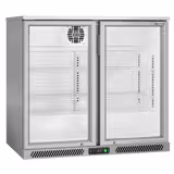Barkoelkast - 900mm - 220 Liter - met 2 glazen klapdeuren - grijs
