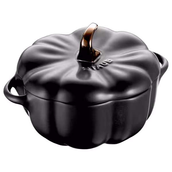 STAUB | CERAMIQUE - طنجرة كوكوت - بقطر 120 مم - على شكل يقطينة - سيراميك - أسود
