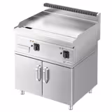 Elektro Bratplatte - 9 kW - Glatt - inkl. Unterbau mit 2 Türen
