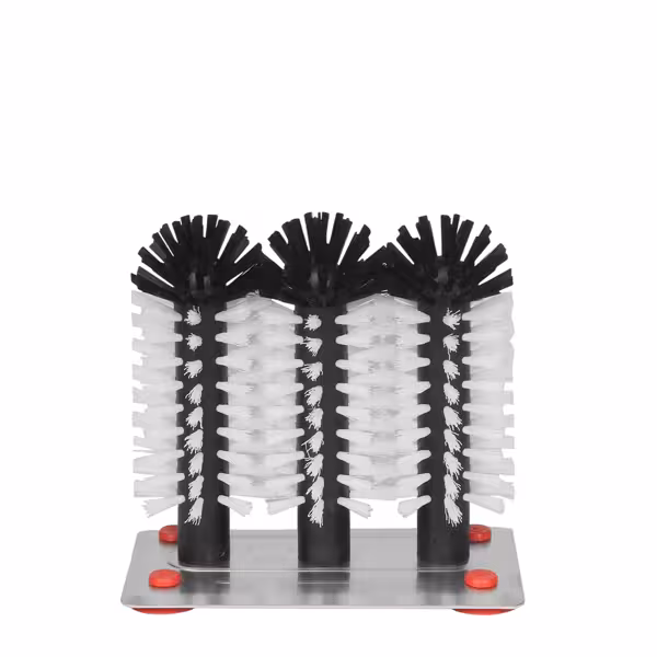 (2 pièces) FUCHS | DELFIN® Brosse à vaisselle en verre - 3x180mm - avec plaque de base en métal - 1-2-3
