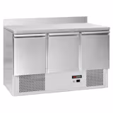 Koelwerkbank ECO - 1368x700mm - 368 liter - met 3 deuren - met opstand