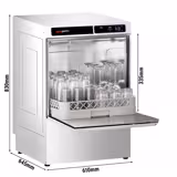 Doppelwandige Geschirrspülmaschine - Touch - 3,6 kW - inkl. Entkalker - mit Reiniger-, Klarspüler-& Abflusspumpe