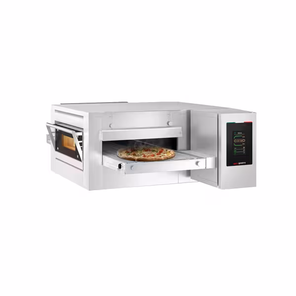 Gas Conveyor Pizza Oven - 1680x2180mm (66"x86") - for Ø 30cm (12") pizza - 230V Single Phase - Touchscreen Controls - Belt width: 800mm (31.5") - up to 350°C - with Wi‑Fi