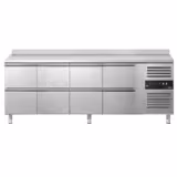 Stół chłodniczy ECO - 2230x700x950mm - 553L - z 8 szufladami - z podniesioną krawędzią - na rynek UK