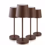 (4 unid) Candeeiro de mesa LED - MERLE MICRO - recarregável sem fios - regulável em 3 níveis - Ø90mm - Ferrugem - IP54