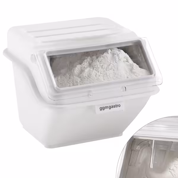 حاوية تخزين طعام تجارية - بغطاء - 486x593mm - 40 L - بولي بروبيلين (PP) - أبيض - قابلة للتكديس
