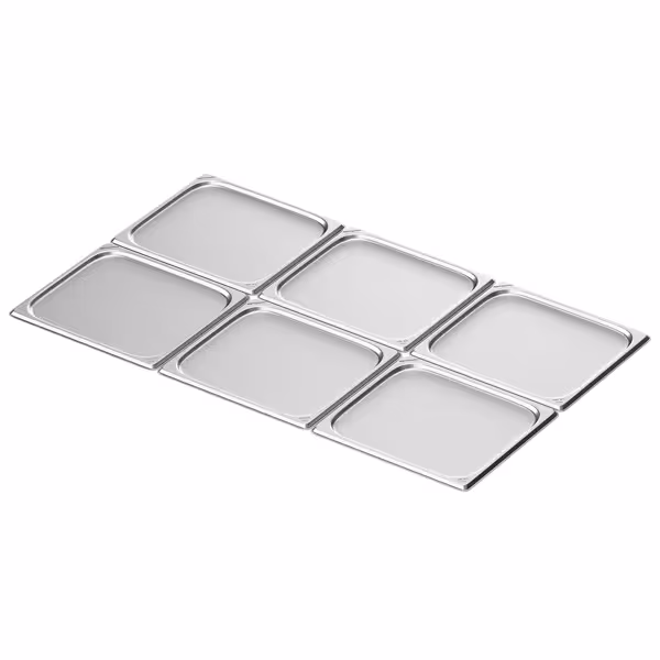 (6 Stück) Edelstahl-Tablett GN 2/3 - 10mm