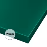 Leikkuulauta - 250x400 mm - Paksuus: 20 mm - HACCP-yhteensopiva - HDPE (polyeteeni) - Vihreä - Liukuestojaloilla