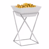 Bufféställ - Rostfritt stål & melamin - rektangulär - 200x200 mm - Höjd: 375 mm - inkl. 1 melaminskål