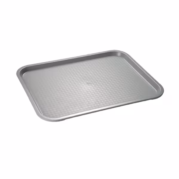 (6 pieces) Canteen Serving Tray Set – Polypropylene - 350×270mm - Grey - Textured Surface