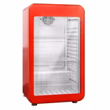 Mini displaykoelkast - 495mm - 113 liter - met 1 glazen deur & LED‑verlichting - rood