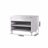 Paslanmaz Çelik Çalışma Tezgahı KOPENHAGEN - 1240x700mm - ile Taban Raflı & Ara Raflı