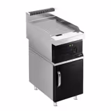Commercial Electric Griddle - 8.0kW - Ribbed Plate - Cooking area: 395x535mm - with Cabinet Base - 1 Door
