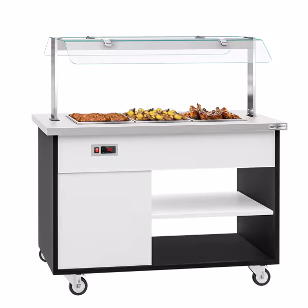 Buffetwagen warm DANZIG - 1300mm - voor 3x GN 1/1