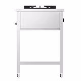 Gas Hob - 17kW - 2 burners - with open base shelf - with drip tray