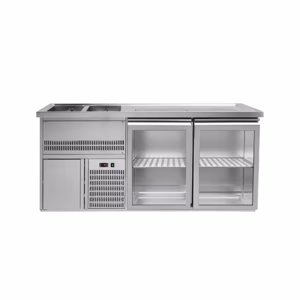 Frigider pentru bere 1,95 x 0,7 m - cu 2 uşi din sticlă