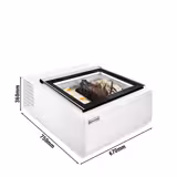 Stolní vitrína na zmrzlinu - 670mm - statická - pro 3x 5L nádoby - otevírání krytu na straně zákazníka