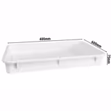 Deegkrat - Set - 8 bakken & 1 deksel - Euronorm 600x400mm - Hoogte: 75mm - Stapelbaar - Polypropyleen (PP) - Wit