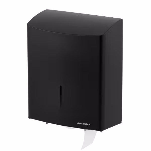 AIR-WOLF | Duplex papierroldispenser - voor 3 huishoudelijke rollen of 1 grote rol - RVS - Mat zwart