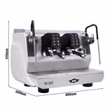 WEGA | Nova – Machine à expresso à porte-filtre – 2 groupes – 3,95 kW – avec 2 mousseurs à lait & eau chaude – tactile – Blanc