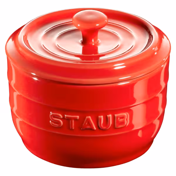 STAUB| Ceramic Salt Cellar – Cherry Red - 0.25 L - Bamboo Spoon Included