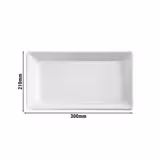 (6 pz) Vassoio da servizio - PURE - Melamina - 300x210mm - Altezza: 30mm - Bianco - impilabile