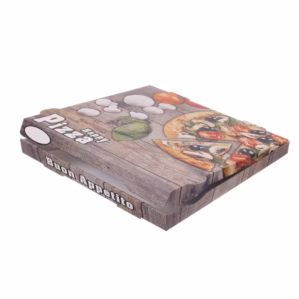 (50 adet) Pizza kutusu - HAPPY PIZZA - 45x45x4 cm
