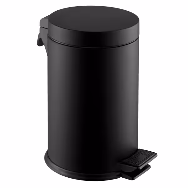 Pedaalemmer - 5 liter - 180x180x290mm - met voetpedaal - zwart - RVS