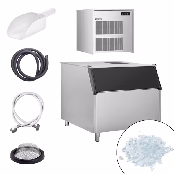 Machine à glaçons en flocons - 390kg/24h - incl. bac à glaçons