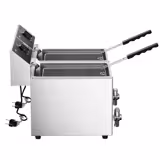 Friteuză electrică dublă - de banc - 12+12 litri - 6,5 kW - control mecanic - cu robinet de scurgere