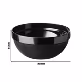 (6 pcs) Dessert Bowl - FRIENDLY - PET - 0.5L - round - Ø 140mm - Black