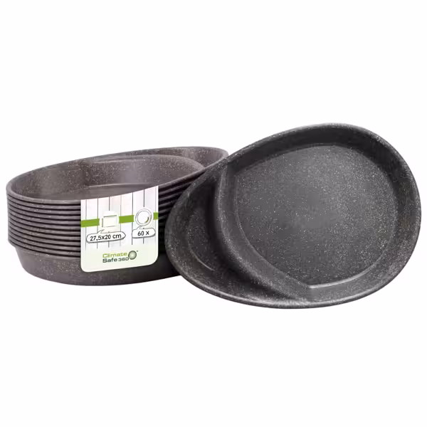 (60 pieces) Reusable 2-Compartment Plate – 275×200 mm - Teardrop - Bio-Compound - BPA-free