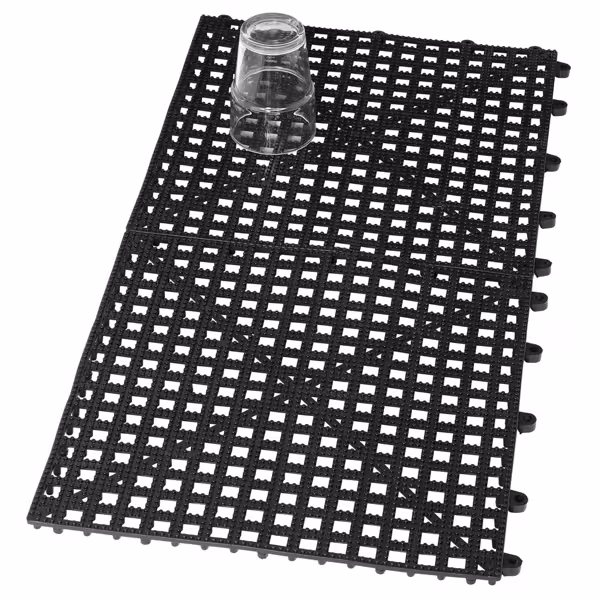 (3 pieces) FUCHS | DELFIN® Rubber drip mat - set of 2 - 315x315mm - pluggable - black