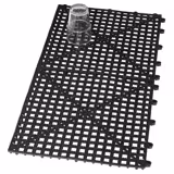 (3 peças) FUCHS | DELFIN® Tapete de borracha para gotejamento - conjunto de 2 - 315x315mm - encaixável - preto