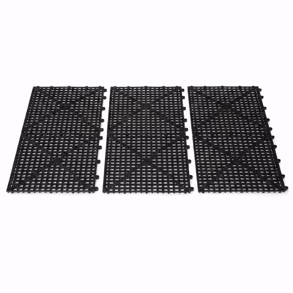 (3 Stück) FUCHS | DELFIN® Gummiabtropfmatte - 2er Set - 315x315mm - steckbar - Schwarz